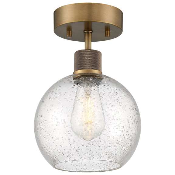 Access Lighting 63148LEDDLP-ABB/SDG Port Nine 8" Wide Led Semi-Flush Globe Ceiling Fixture