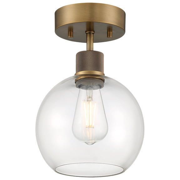 Access Lighting 63148LEDDLP-ABB/CLR Port Nine 8" Wide Led Semi-Flush Globe Ceiling Fixture