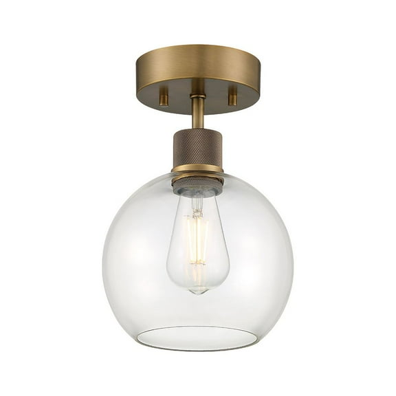 Access Lighting Burgundy LED Semi-Flush in Antique Brushed Brass Color