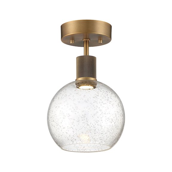 Access Lighting Burgundy LED Semi-Flush in Antique Brushed Brass Color