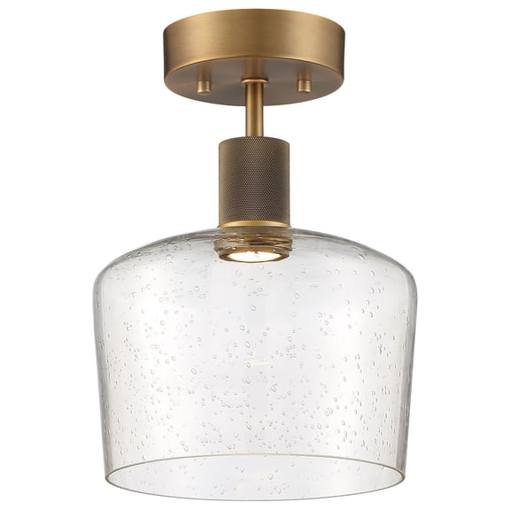 63147LEDD-ABB/SDG Access Lighting Port Nine - 9W 1 LED Semi-Flush Mount In Transitional Style-11.75 Inches Tall and 9 Inches Wide-Antique Brushed