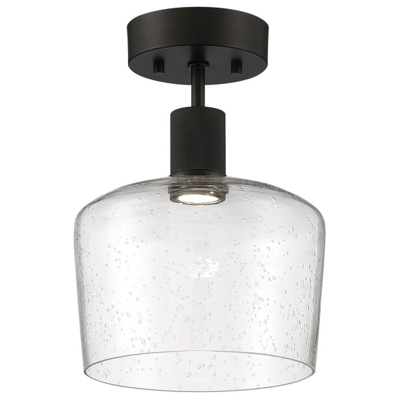 63147LEDD-MBL/SDG Access Lighting Port Nine - 9W 1 LED Semi-Flush Mount In Transitional Style-11.75 Inches Tall and 9 Inches Wide-Matte Black