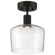 63147LEDD-MBL/SDG Access Lighting Port Nine - 9W 1 LED Semi-Flush Mount In Transitional Style-11.75 Inches Tall and 9 Inches Wide-Matte Black