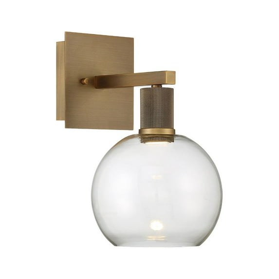 Access Lighting Burgundy LED Wall Sconce in Antique Brushed Brass Color