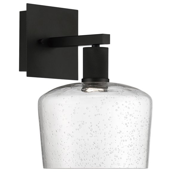 63144LEDD-MBL/SDG Access Lighting Port Nine - 9W 1 LED Wall Sconce In Transitional Style-12 Inches Tall and 9 Inches Wide-Matte Black Finish-Seeded