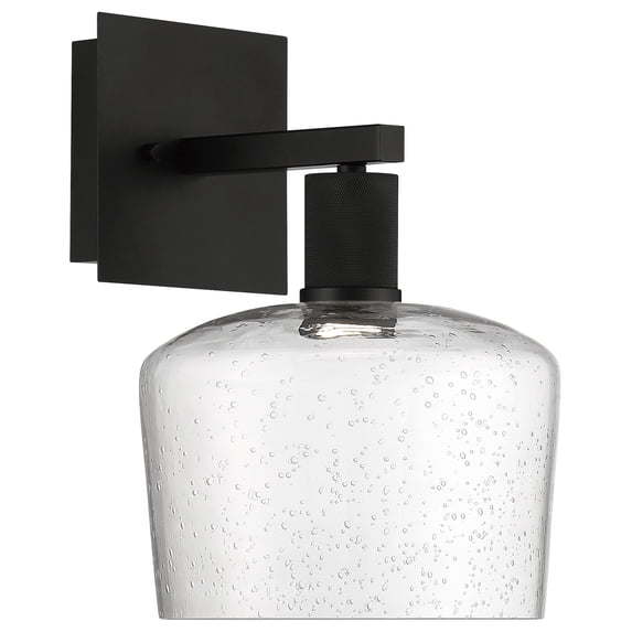 63144LEDD-MBL/SDG Access Lighting Port Nine - 9W 1 LED Wall Sconce In Transitional Style-12 Inches Tall and 9 Inches Wide-Matte Black Finish-Seeded