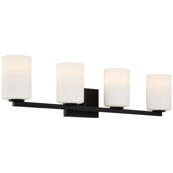 62624-MBL/OPL Access Lighting Sienna - 4 Light Bath Vanity-7.25 Inches Tall and 30 Inches Wide-Matte Black Finish