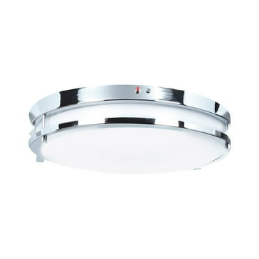 Access Lighting Dual Voltage Emergency Backup LED Flush Mount in Chrome Color