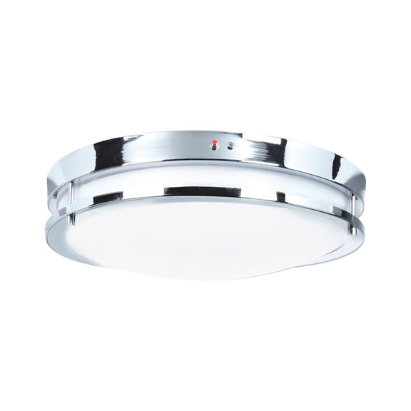 Access Lighting Dual Voltage Emergency Backup LED Flush Mount in Chrome Color