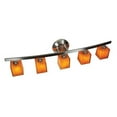 thumbnail image 1 of Access Lighting  Sydney 5-light Matte Chrome Hermes Glass Vanity with Amber Shade, 1 of 2