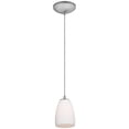 thumbnail image 1 of 28069-1C-BS/OPL Access Lighting Sydney-One Light Cone Pendant (Cord Hung)-4.5 Inches Wide by 10 Inches Tall-Brushed Steel Finish-Opal Glass Color, 1 of 3