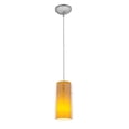 thumbnail image 1 of 28033-1c-bs/clam Access Lighting Sydney-One Light Cylinder Pendant (Cord Hung)-4.75 Inches Wide by 14 Inches Tall-Brushed Steel Finish-Clear/Amber, 1 of 2