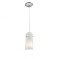 thumbnail image 1 of 28033-1C-BS/CLOP Access Lighting Sydney-One Light Cylinder Pendant (Cord Hung)-4.75 Inches Wide by 14 Inches Tall-Brushed Steel Finish-Clear/Opal, 1 of 2