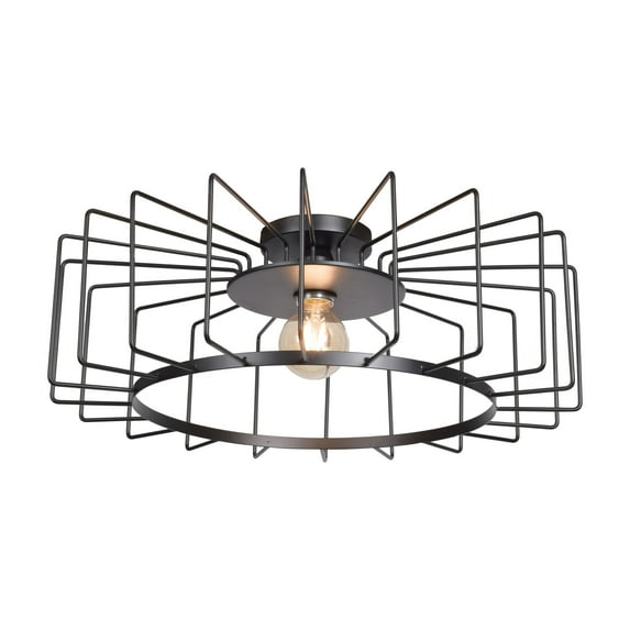 Access Lighting Wired 1-light Black LED Horizontal Cage Flush Mount