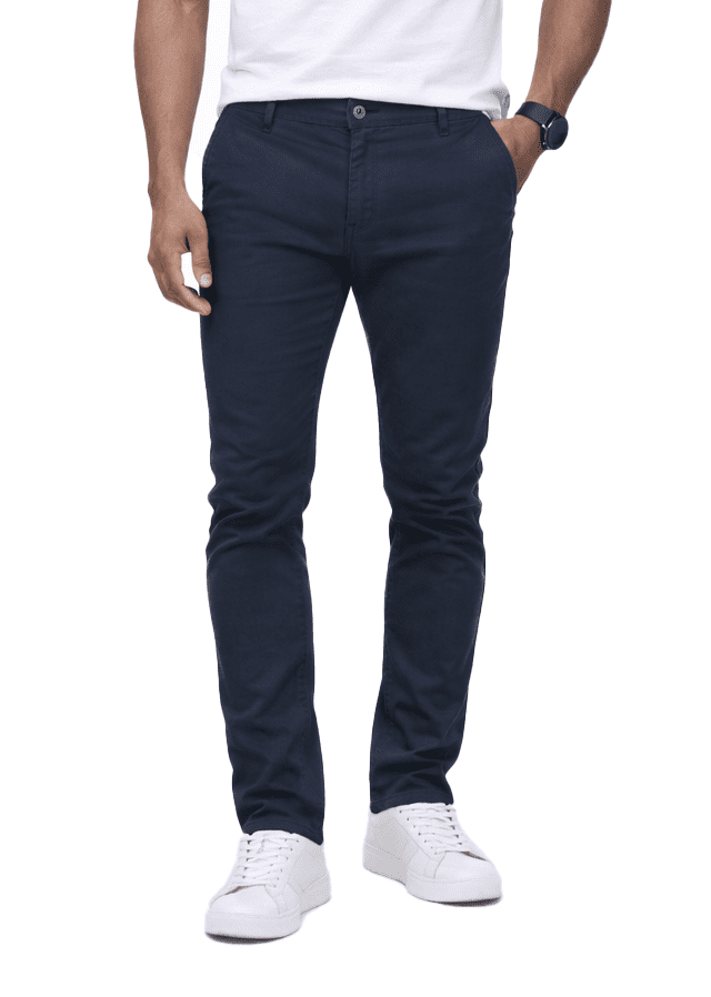 Access Men's Basic Casual Uniform Comfort Stretch Chino Pants