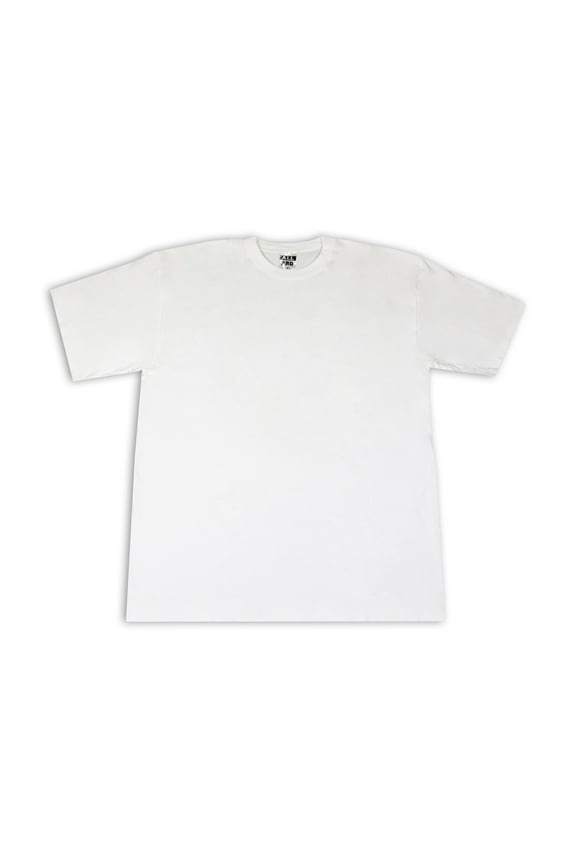 Men's Big & Tall Heavyweight Short Sleeve Cotton Crew Neck T-Shirt (White, 5X-Large) APT01