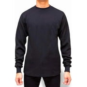 Access Men's Heavyweight Long Sleeve Thermal Crew Neck Top (Black, Small)