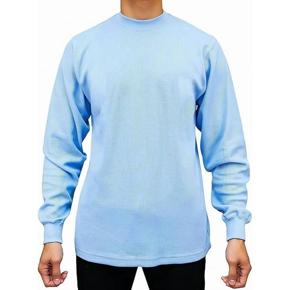 Access Men's Heavyweight Long Sleeve Thermal Crew Neck Top (Sky, X-Large)