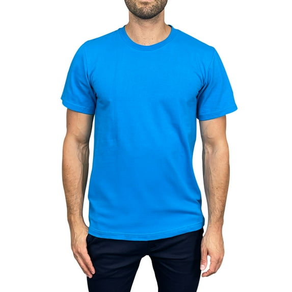Access Men's Heavyweight Short Sleeve Cotton Crew Neck T-Shirt (Pack of 3) (Aqua, 6X-Large) AT35