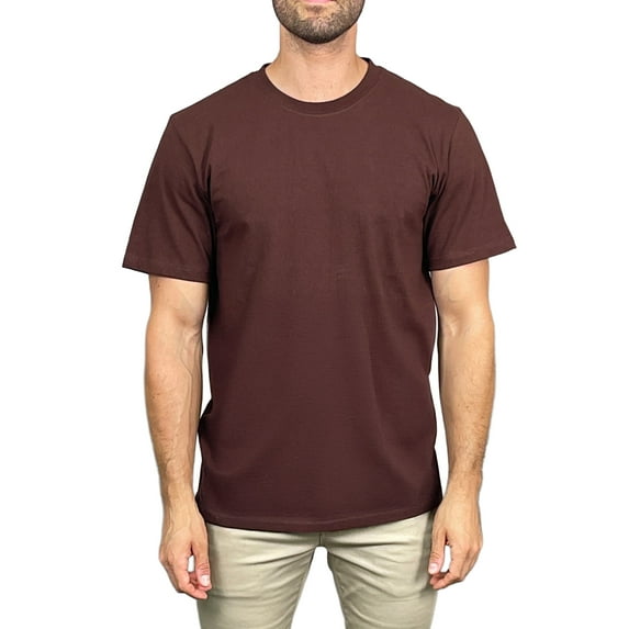 Access Men's Heavyweight Short Sleeve Cotton Crew Neck T-Shirt (Pack of 3) (Brown, 3X-Large) AT35