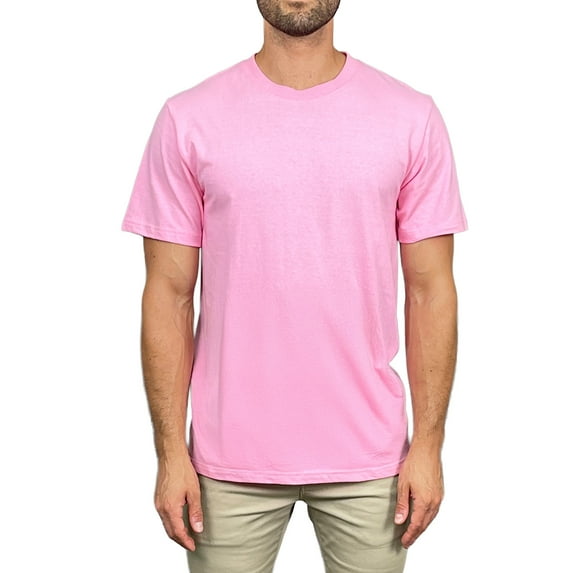 Access Men's Heavyweight Short Sleeve Cotton Crew Neck T-Shirt (Pack of 3) (LT Pink, X-Large) AT35