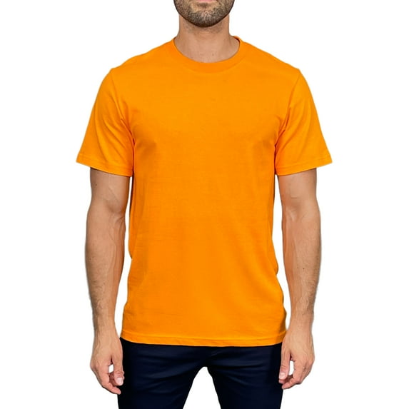 Access Men's Heavyweight Short Sleeve Cotton Crew Neck T-Shirt (Pack of 3) (Orange, Small) AT35