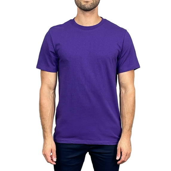 Access Men's Heavyweight Short Sleeve Cotton Crew Neck T-Shirt (Pack of 3) (Purple, Large) AT35