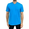 thumbnail image 1 of Access Men's Heavyweight Short Sleeve Cotton V-Neck T-Shirt (Pack of 3) (Aqua, Medium) AT37, 1 of 8