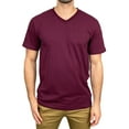 thumbnail image 1 of Access Men's Heavyweight Short Sleeve Cotton V-Neck T-Shirt (Pack of 3) (Burgundy, Medium) AT37, 1 of 8