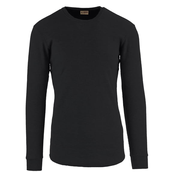 Access Men's Lightweight Fitted Thermal Crew Neck Top (Black, Large)