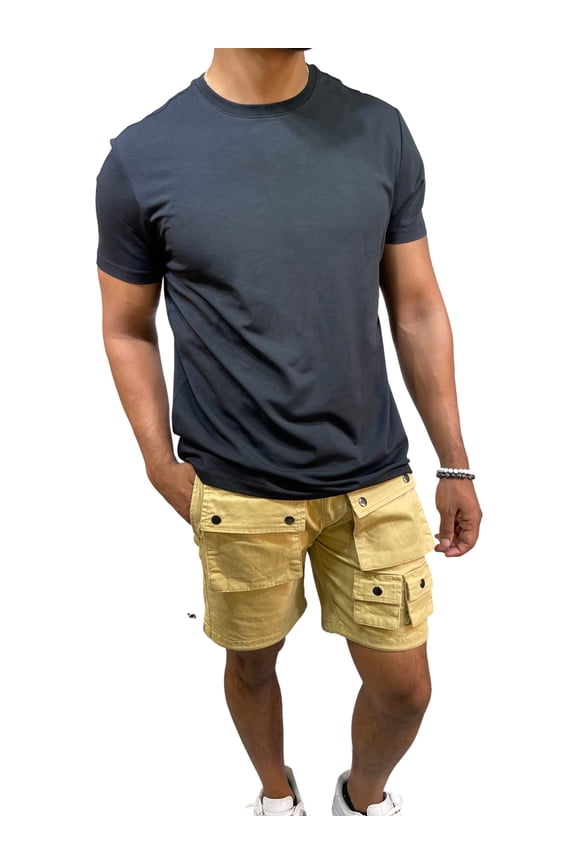 Men's Premium Cotton Spandex T-Shirts (Black, X-Large)