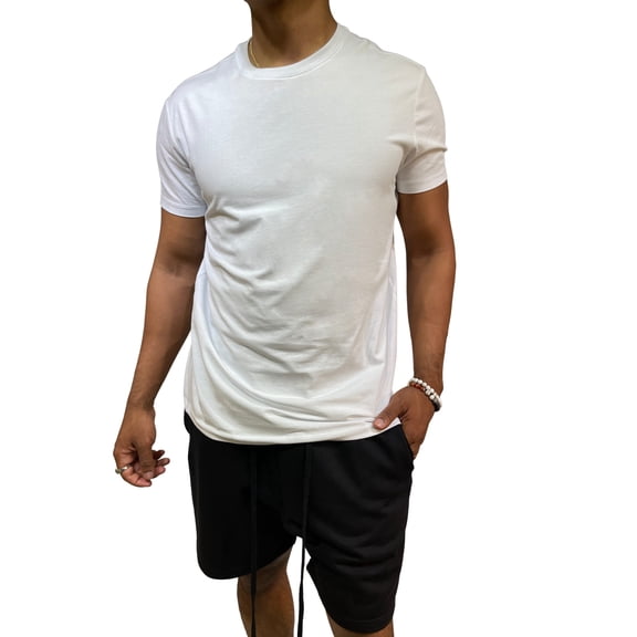 Access Men's Premium Cotton Spandex T-Shirts (White, Small)