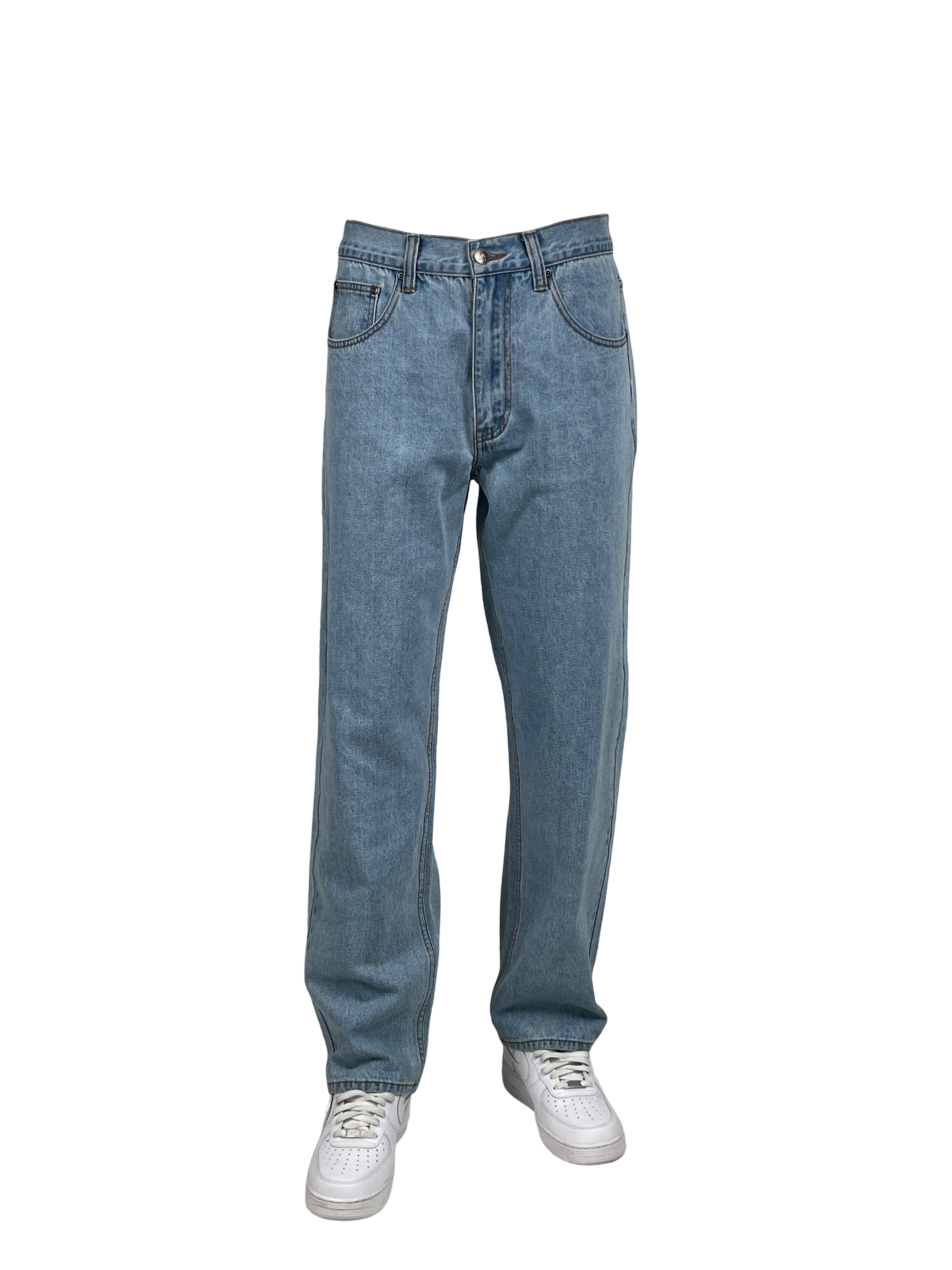 Access Men's Relaxed Fit Raw Denim Pants (LT Indigo, 30x30) - Walmart.com