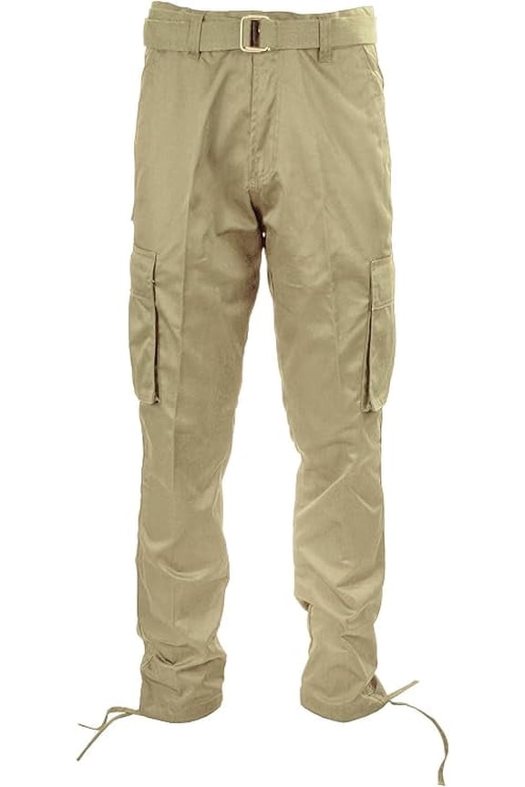 Men's Relaxed Loose Fit Cargo Work Pants (Khaki, 38x32) AP1515