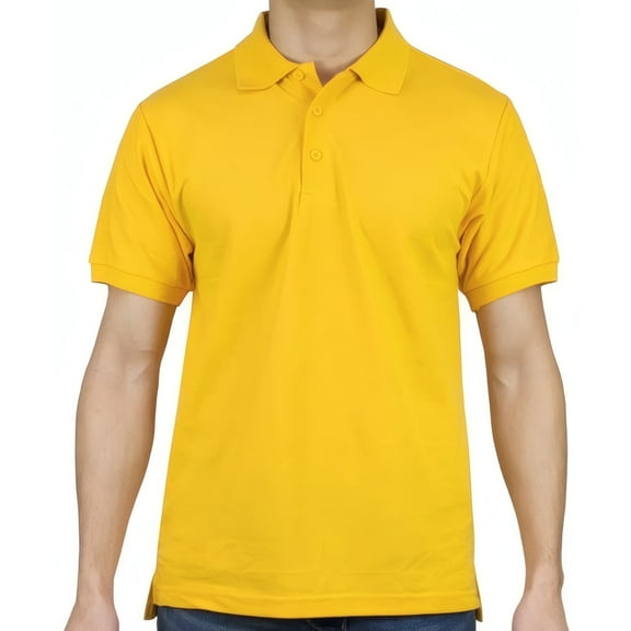 Access Men's Short Sleeve Classic Uniform Pique Polo Shirt (Gold, 2X-Large) AP21