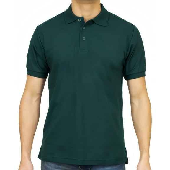 Access Men's Short Sleeve Classic Uniform Pique Polo Shirt (H Green, 5X-Large) AP21