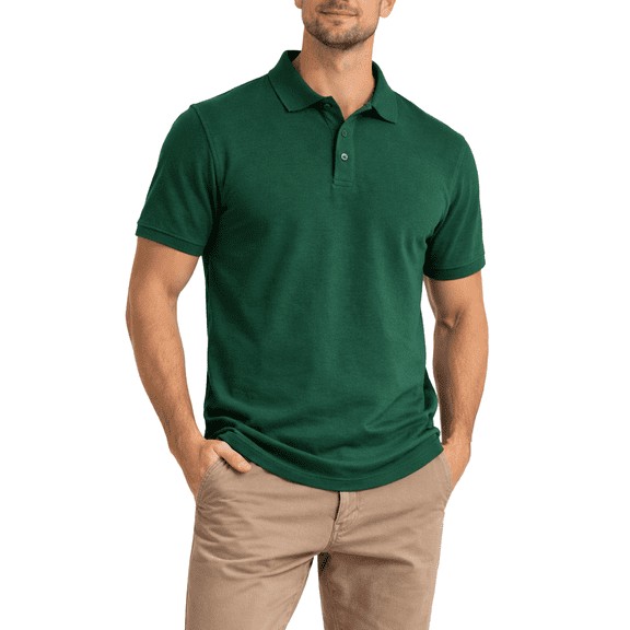 Access Men's Short Sleeve Classic Uniform Pique Polo Shirt (H Green, X-Large) AP21