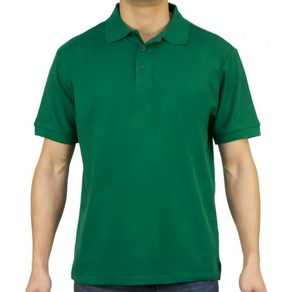 Access Men's Short Sleeve Classic Uniform Pique Polo Shirt (K Green, 2X-Large) AP21