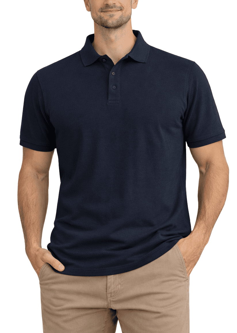 Access Men's Short Sleeve Classic Uniform Pique Polo Shirt (Navy, Small ...