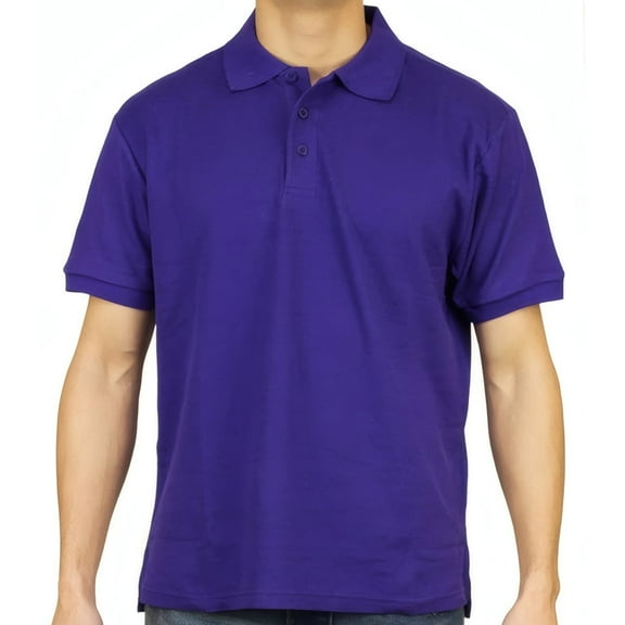 Access Men's Short Sleeve Classic Uniform Pique Polo Shirt (Purple, 5X-Large) AP21