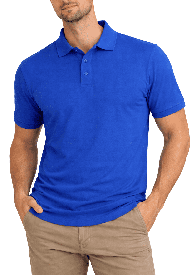 Access Men's Short Sleeve Classic Uniform Pique Polo Shirt (Royal ...
