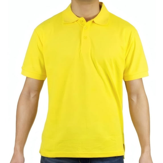 Access Men's Short Sleeve Classic Uniform Pique Polo Shirt (Yellow, 6X-Large) AP21