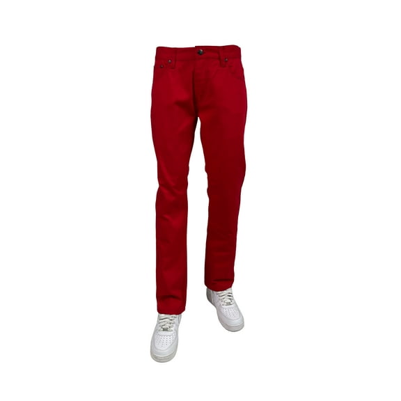 Access Men's Slim Straight Relaxed Fit Twil Pants (Red, 30x30)