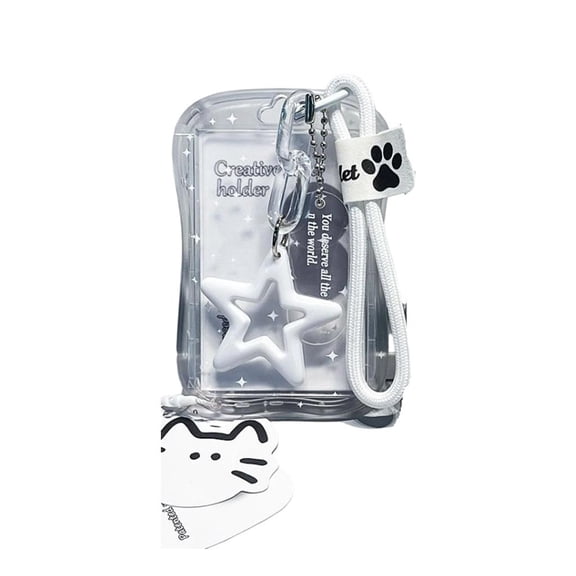 Access Pass Holder with Transparent Hard Case, Carry Loop, Charm Accent for Campus Entry, Badge Display, Transit Travel by LUVNIMB