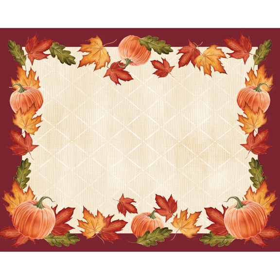 Access Pumpkins & Leaves Border Paper Placemat, 12 Ct