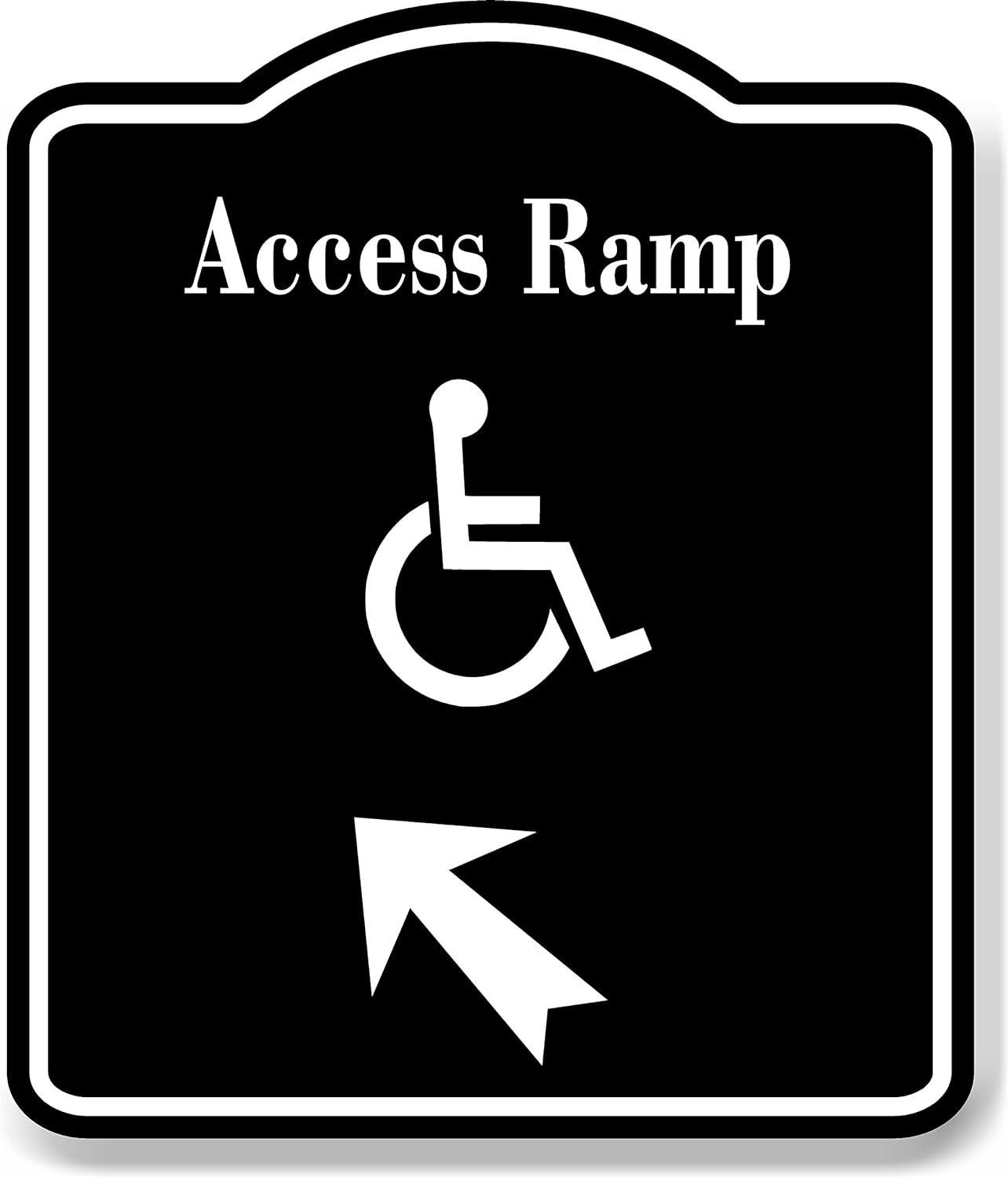 Access Ramp Handicap 45 Degree up Left Arrow BLACK Aluminum Composite ...