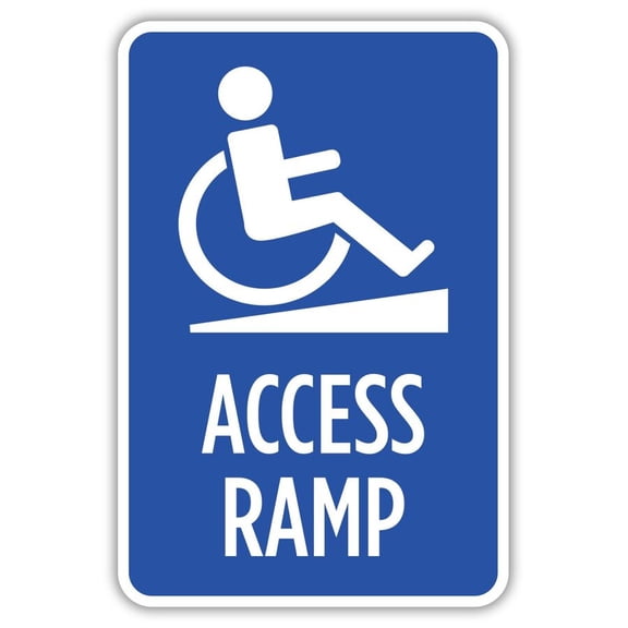 Access Ramp Metal Aluminum Sign Size: 8 x 12 Inch