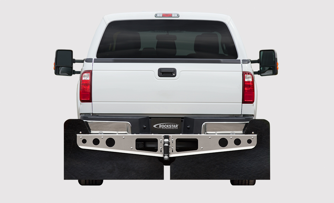 Access Rockstar Hitch Ford Make F - 150 2X Smooth Mill Finish Mounted Mud Flaps Fits select: 2004-2009 FORD F150, 2013-2014 FORD F150 SUPER CAB - image 1 of 10