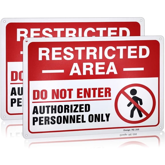 No Access Sign,Restricted Area Sign,Authorized Personnel Only,8"x12" Inch Rust Free Aluminum, UV Ink Printing,Indoor or Outdoor Use for Home and Business(2-Pack)