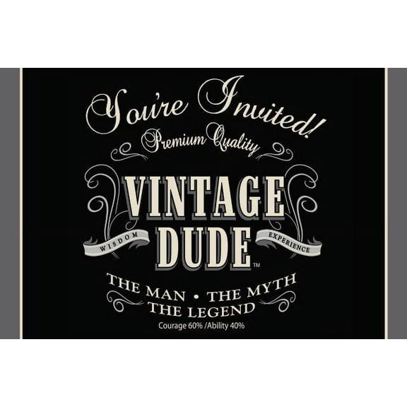 Access Vintage Dude Invitation Card, 8 Ct
